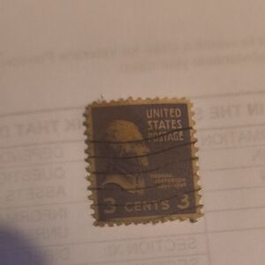 Vintage 3 Cents US Postage Stamp